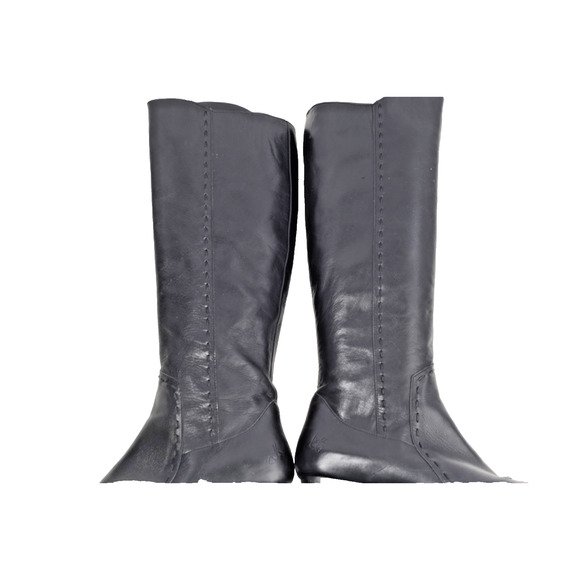 JOHN FLUEVOG Britney Black Leather Knee High Western Cowgirl Boots Size 10.5 - Picture 7 of 16